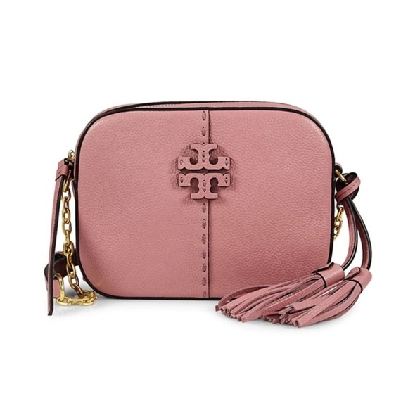 Tory Burch | Pink Magnolia McGraw Crossbody Camera Bag & Dust Bag - Picture 3 of 8